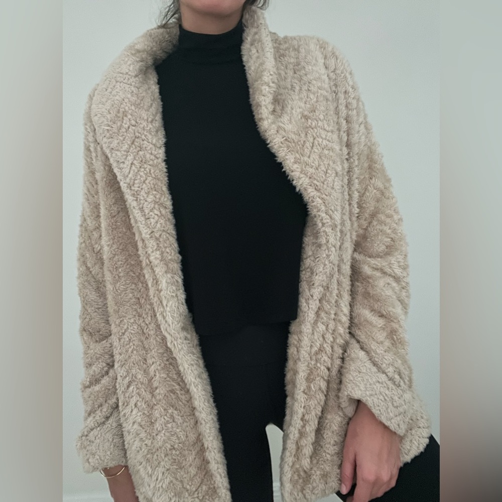 Beige Calvin Klein Faux Fur Sweater